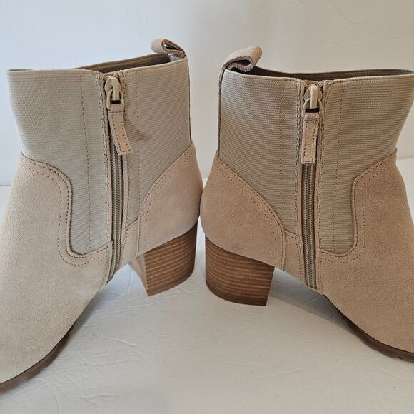 Violet & Red Loaded Knit Cuff Bootie Tan Women's 9 Neutral Casual Fall Western - Picture 6 of 9